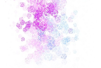 Light Pink, Blue vector natural backdrop with leaves.