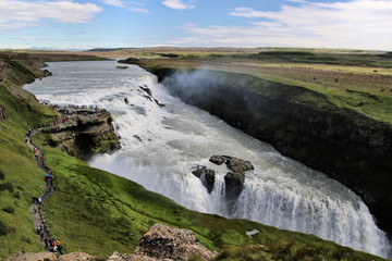 A view of the Gulfoss waterfall in Iceland