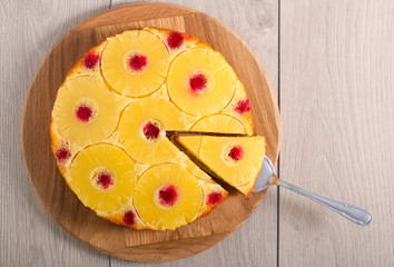 Pineapple and cherry upside down cake