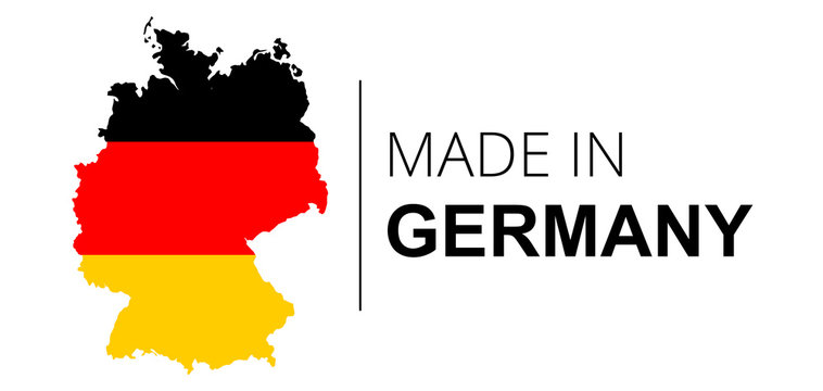 concept of made in Germany symbol. map of Germany 3d-illustration