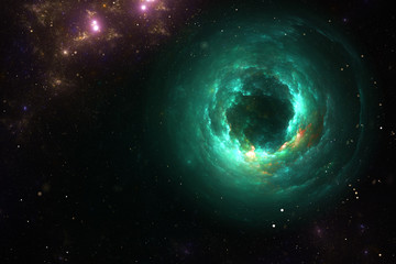 Obraz premium Abstract colorful light elements on dark background. 