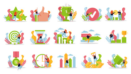 Winner People Flat Icons