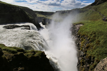 A view of the Gulfoss waterfall in Iceland