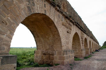 Fototapeta na wymiar Rural Tunisia, roman aqua duct which is still in use to transport water