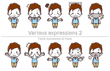 Facial expressions & Poses set / Various expressions2 / Male