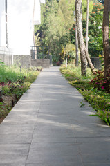 Fototapeta na wymiar path way in the resort facility with nature situation