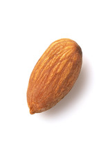 Almond isolated on white background with clipping path