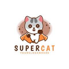 cute super cat logo