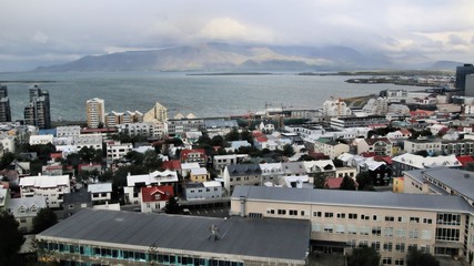 Obraz premium An aerial view of Reykjavik in Iceland