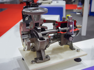 Fototapeta na wymiar Cut-away show cross section of industry centrifugal blue pump