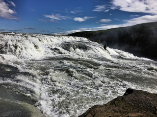 A view of the Gulfoss waterfall in Iceland