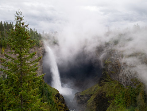 Mystic foggy day at the Helmcken Falls in the Well Gray Provincial Park, British Columbia Canada. © Marten