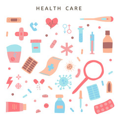 Medicine doodle. Hand drawn illustration