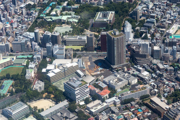 東京都文京区の地下鉄茗荷谷駅付近を空撮