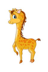 baby giraffe cute cartoon funny illustration