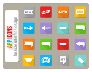 sticker and label icon set