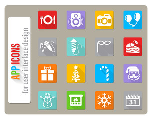 new year icon set