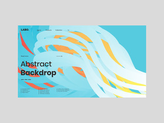 Abstract homepage illustration. Modern web page design template, concept. Wavy 3d form. Colorful shapes on backdrop. Eps10 vector. 