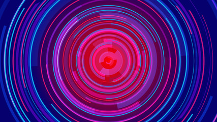 Circle neon lines technology Hi-tech blue background. Abstract graphic digital future concept design.