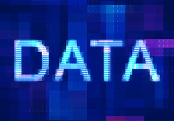 Data network Internet Mobile icon technology blue background. Abstract digital machine learning with digital future design concept.
