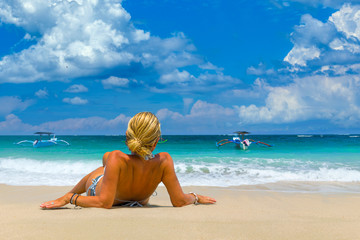 Woman at the beach in Thailand