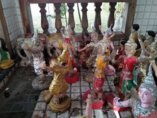 Thai Traditional Drama Dolls Bought The Guardian Spirit House By The Believers And Fulfill One's...