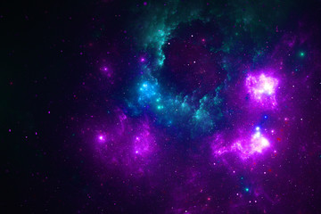 Abstract colorful light elements on dark background. 