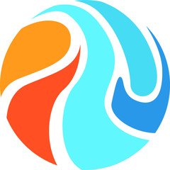 Vector Design of an Abstract Logo in Blue and Orange with a Circle Theme