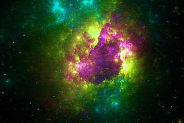 Abstract colorful light elements on dark background. 