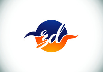 Initial Monogram Letter Z D Logo Design Vector Template. Graphic Alphabet Symbol for Corporate Business Identity