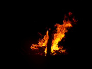 Fototapeta na wymiar fire on a black background