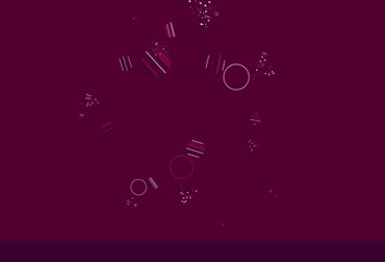 Light Pink vector layout with circles, lines.