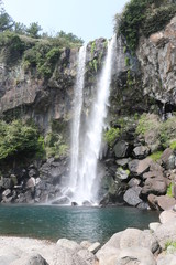 Jeongbang Waterfall on Jeju Island