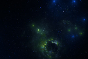 Abstract colorful light elements on dark background. 