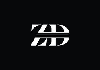 Initial Monogram Letter Z D Logo Design Vector Template. Graphic Alphabet Symbol for Corporate Business Identity