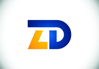 Initial Monogram Letter Z D Logo Design Vector Template. Graphic Alphabet Symbol for Corporate Business Identity