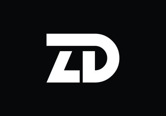 Initial Monogram Letter Z D Logo Design Vector Template. Graphic Alphabet Symbol for Corporate Business Identity