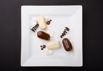 French dessert mini eclair