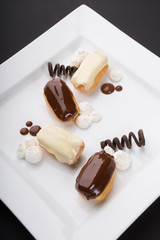 French dessert mini eclair