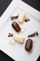 French dessert mini eclair