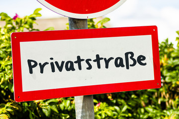 Schild Privatstraße