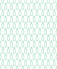 Beer bottles stroke seamless vector background pattern texture