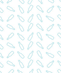 Spinning bottles stroke seamless vector background pattern texture