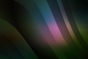 Dark Multicolor vector background with bent lines.