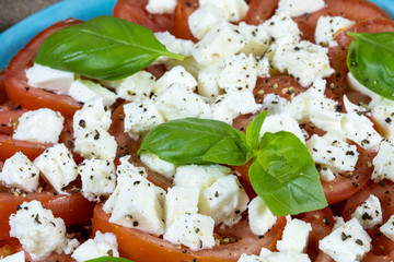 assiette de tomates et fromage mozzarella