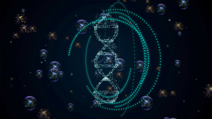 Obraz premium 3d rendering immune system defends genetic info against infections and diseases.