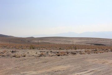Open road Death Valley in summer