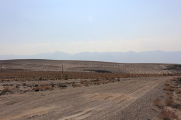 Open road Death Valley in summer