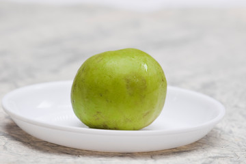 Single small Indian squash or apple gourd isolate on white background