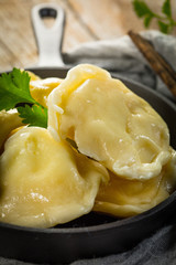 Hand-made dumplings.